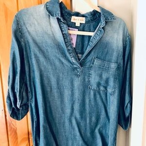 NWT Anthropologie Cloth & Stone chambray top